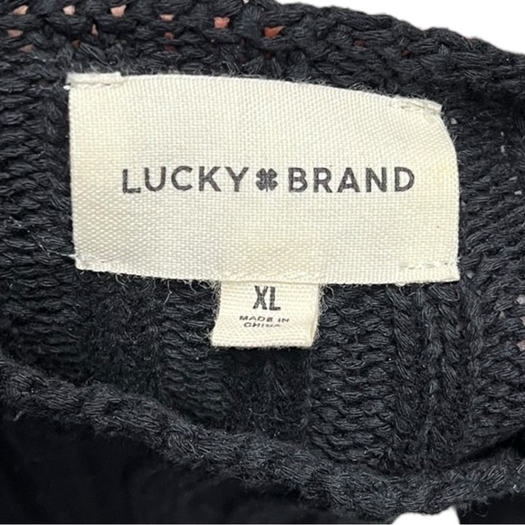 🌻LUCKY BRAND Black Textured Pullover Sweater Size XL - Picture 10 of 11